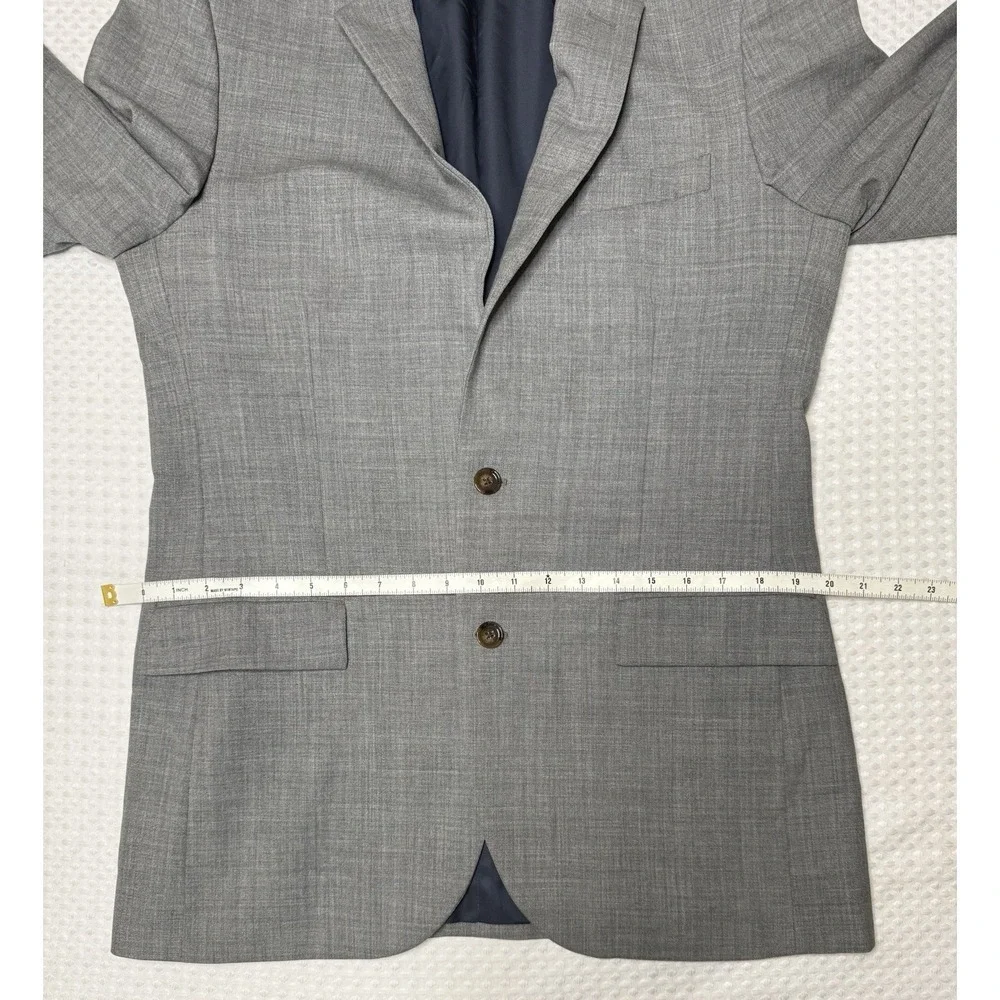 J. Crew Voyager Thompson Sport Coat Blazer Men 40L Gray Wool Wedding Guest